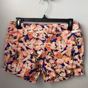 Floral JCrew Side Zip Shorts